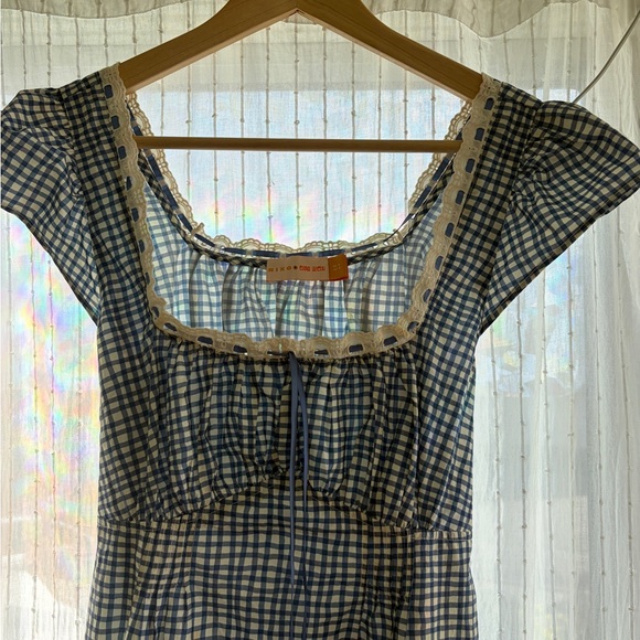 RIXO Navy and White Checkered Midi Dress - Picture 4 of 5